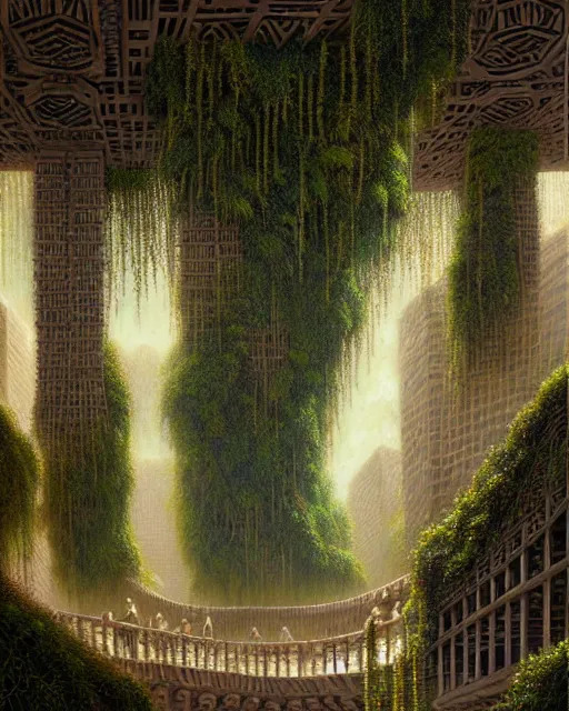 Prompt: a hyper - detailed 3 d render like a oil painting of the hanging garden of babylon surrealism!!!!! surreal concept art, lifelike, photorealistic, digital painting, aesthetic, smooth, sharp focus, artstation hd, by greg rutkowski, bruce pennington, valentina remenar and asher duran,