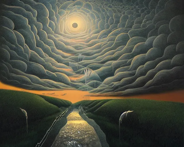 Image similar to a river runs through your heart, an ultrafine detailed painting by rafal olbinski, behance contest winner, pop surrealism, detailed painting, very detailed, minimalist, skeuomorphic, airbrush art