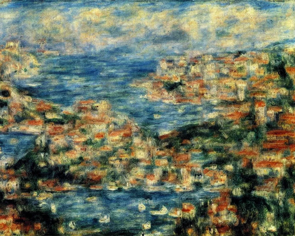 Prompt: the bay of naples by renoir.