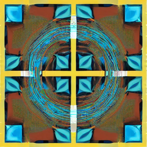 Prompt: five squares, digital art, best quality, design