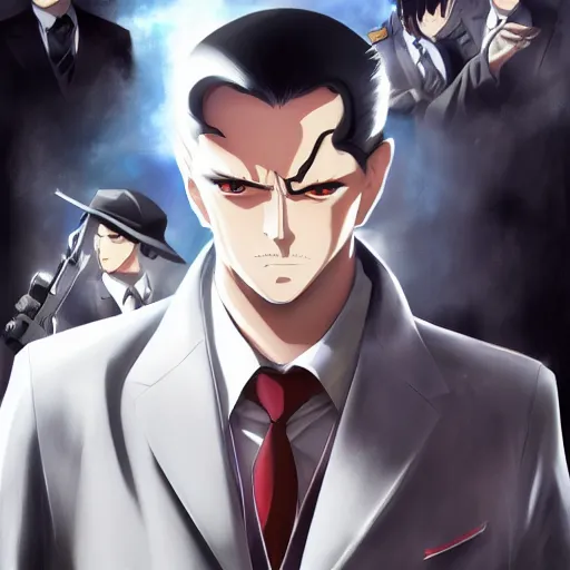 Image similar to portrait of the mafia hitman, anime fantasy illustration by tomoyuki yamasaki, kyoto studio, madhouse, ufotable, comixwave films, trending on artstation