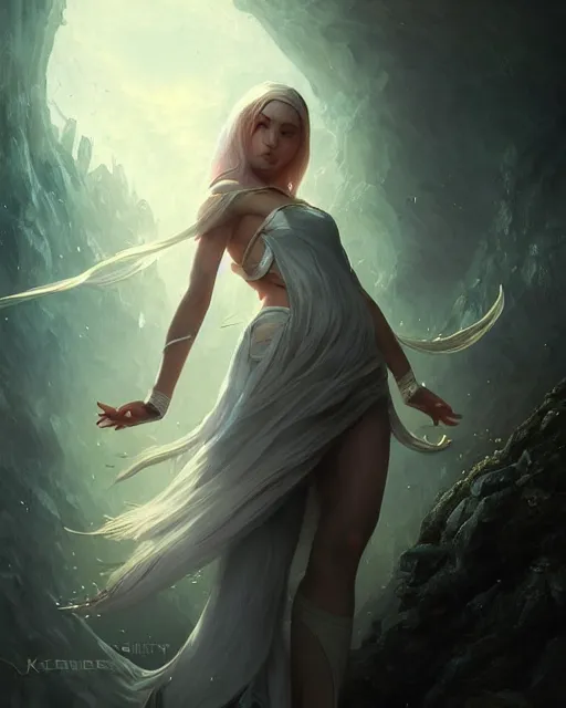 Prompt: a ( ( girl as personification of intellect ) ), beauty, fantasy, digital painting by krenz cush art, greg rutkowski, artgerm, laurie greasly, wlop, intricate, highly detailed!!, sharp focus, smooth, epic composition, unreal engine, masterpiece, 8 k, interesting background