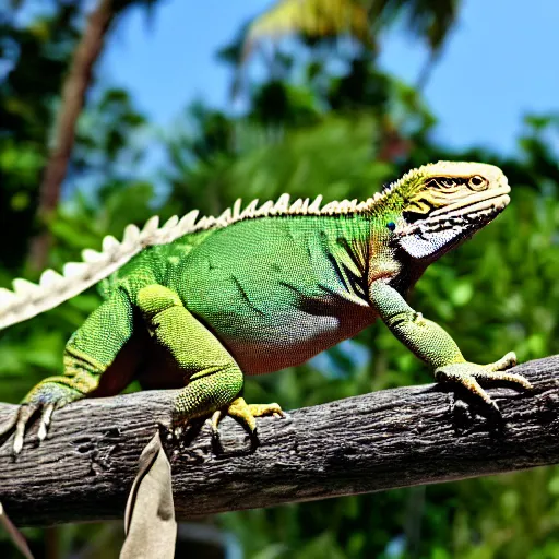 Prompt: fiji banded iguana