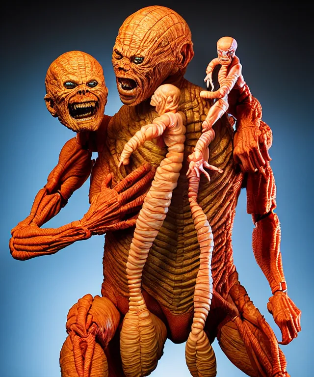 Prompt: hyperrealistic rendering, universal mummy by art of skinner and richard corben and jeff easley, product photography, action figure, sofubi, studio lighting, colored gels
