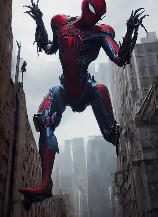 Prompt: unreal engine, octane render, 8 k, spiderman resembling mecha, techno mystic, by greg rutkowski,, maxim verehin, greg rutkowski, masterpiece, sharp focus, 3 d rendering. unreal engine. amazing likeness. very detailed.