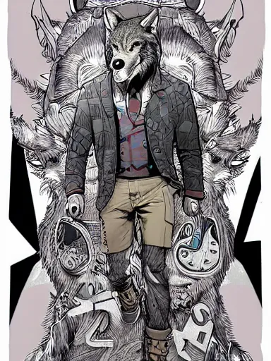 Image similar to bigby wolf by james jean