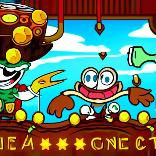 Image similar to a screenshot from cuphead