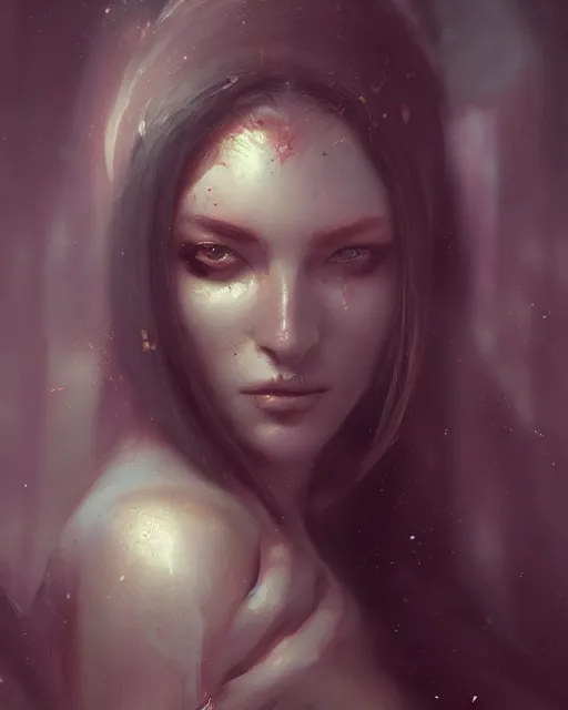 Image similar to a beautiful portrait matte painting of a mysterious woman, by bastien lecouffe deharme, trending on artstation, 4k wallpaper, concept art.