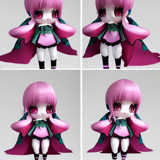 Prompt: cute fumo plush of a magical girl from the depths of hell, crying mascara dripping down cheeks, vray