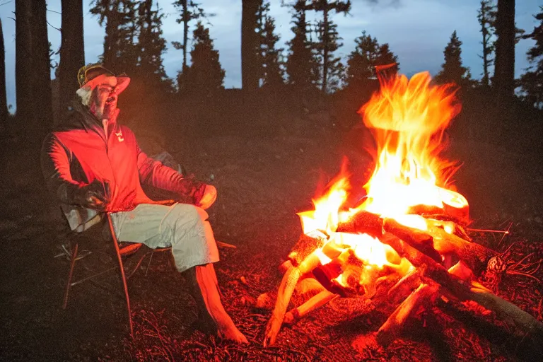 Prompt: king crab in his castle, in 2 0 1 2, bathed in the the glow of a campfire, royalcore, low - light photograph, photography by tyler mitchell