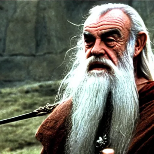 Image similar to sean connery as gandalf in the lord of the rings