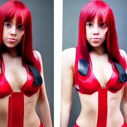Prompt: dslr, erza scarlet as a real person, real photo, real camera, 8 k