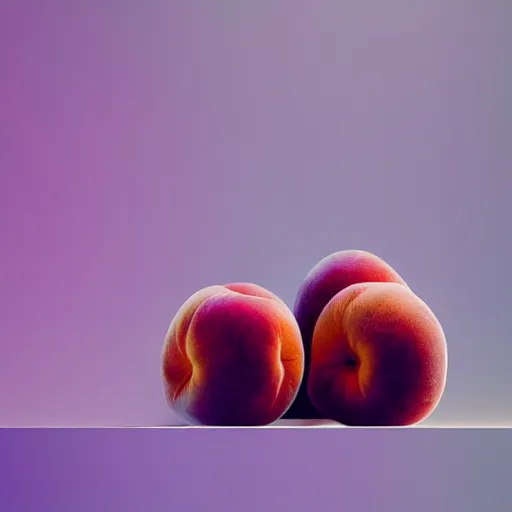 Prompt: techno - peaches still life by beeple