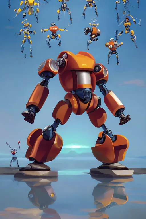 Image similar to metabots medabots medarotto medarot robot minimalist comics, behance hd by jesper ejsing, by rhads, makoto shinkai and lois van baarle, ilya kuvshinov, rossdraws global illumination ray tracing hdr radiating a glowing aura