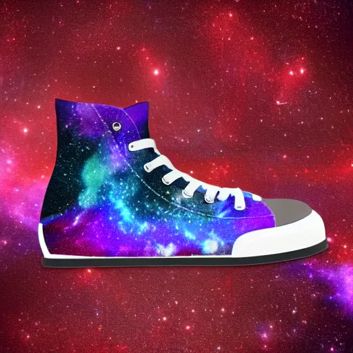 Prompt: sneakers made out of nebulas, highly detailed, sharp, 4 k, 8 k, photorealistic