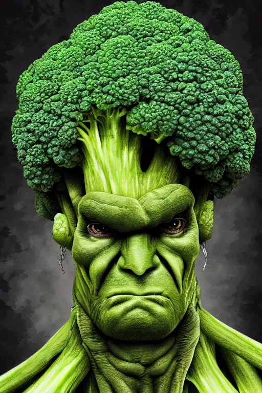 Image similar to ripped broccoli man, highly detailed, digital art, sharp focus, trending on art station