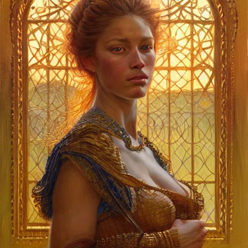 Image similar to highly detailed full portrait of a majestic lioness princess in the form of a beautiful lady. d & d, art by donato giancola and ruan jia and carl larsson and magali villeneuve. trending on artstation, intricate details, energetic composition, golden ratio, concept art, illustration, elegant art