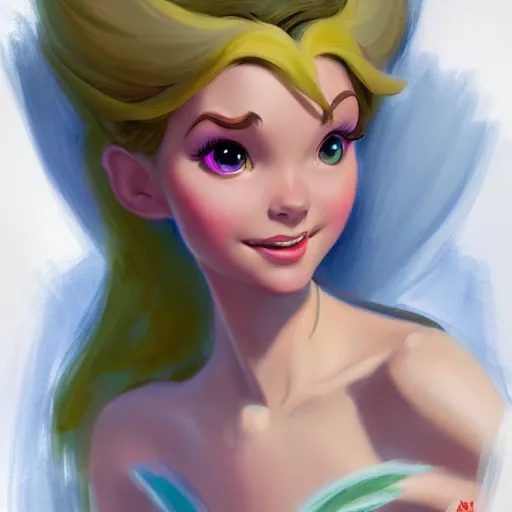 Image similar to 3 / 4 view of a portrait of a female fairy disney character with wings, confident pose, digital painting, artstation, concept art, smooth, sharp focus, illustration, trending on artstation, highly detailed, concept art, art by milt kahl, glen keane, marc davis, trending on artstation h 6 4 0