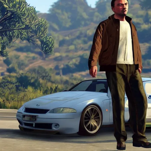 Prompt: leonardo dicaprio as a gta v character