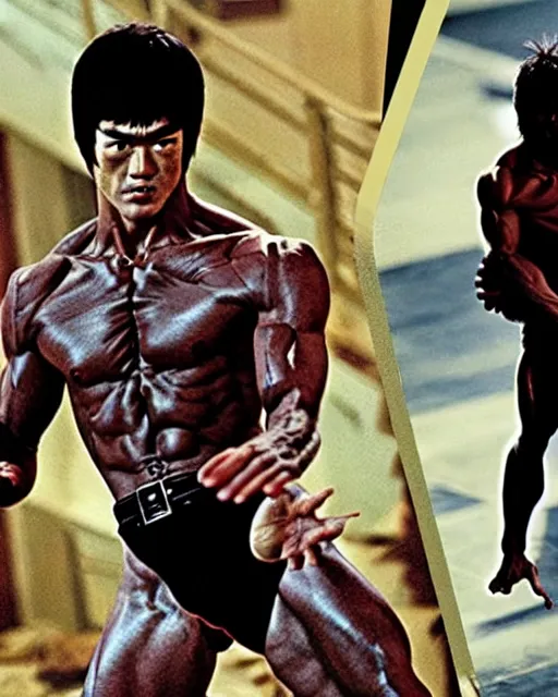 Prompt: bruce lee as kenshiro in live action fist of northstar movie, hyperreal, post apocalyptic, mutants, martial arts, cinematic