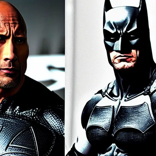 Image similar to Dwayne Johnson as batman