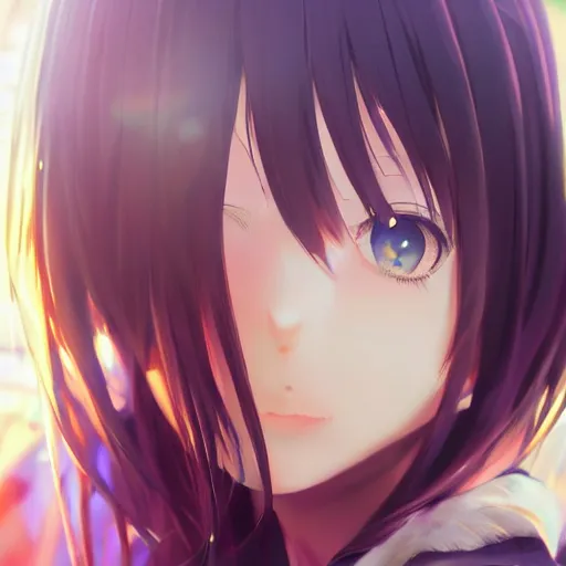 Prompt: photorealistic anime girl render, detailed face, colorful, atmosphere cinematic, by wlop, by ilyu kuvshinov, soft shadows, be concept art, super detailed, octane render, 8 k, super realistic, ufotable studio art style, global illumination, trending in pixiv, japanese light novel cover, visual novel