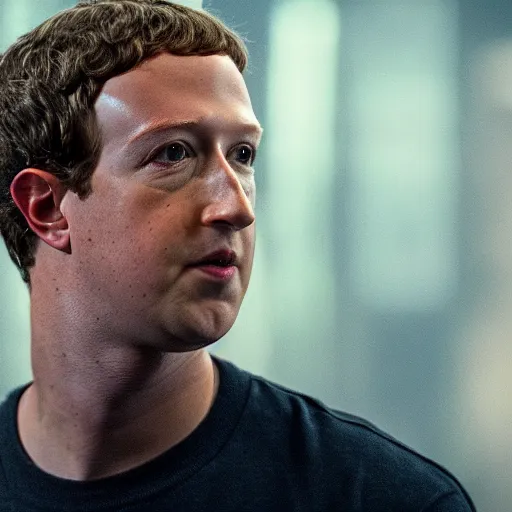 Prompt: mark zuckerberg as officer k in blade runner 2 0 4 9