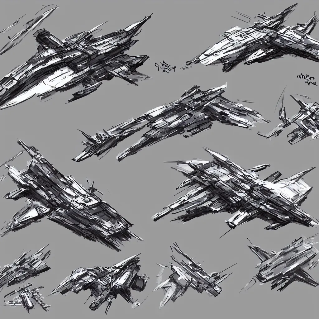 Image similar to combat spaceship concept art