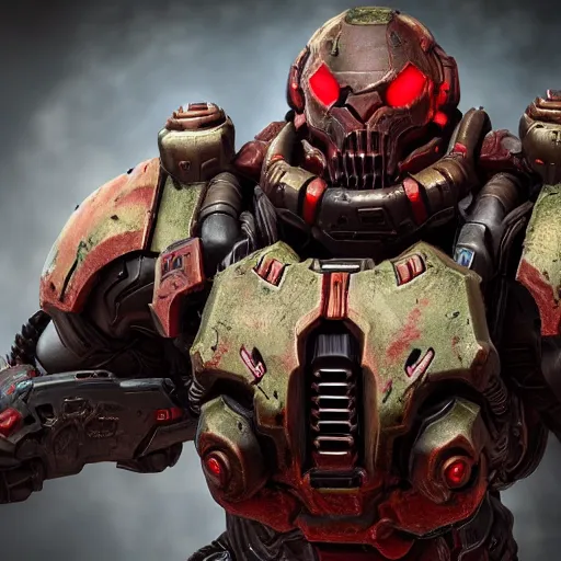 Image similar to doom slayer from doom eternal, photography