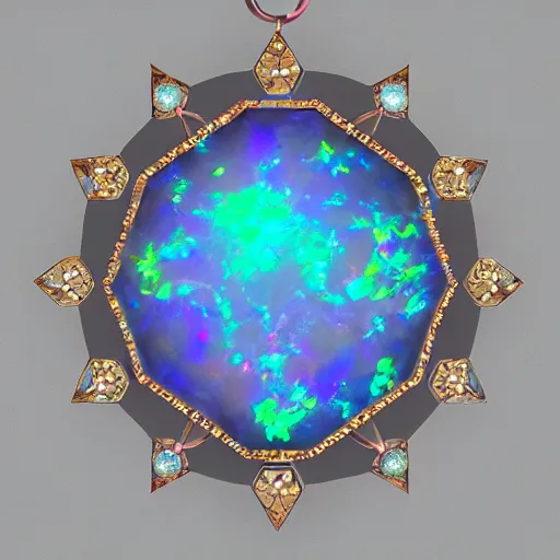 Image similar to opal crystal, orb, jewelry complex sacred geometry, artstation, 8k, magical, elegant, fantasy, highly detailed, art deco, relic, elegant, art noveau