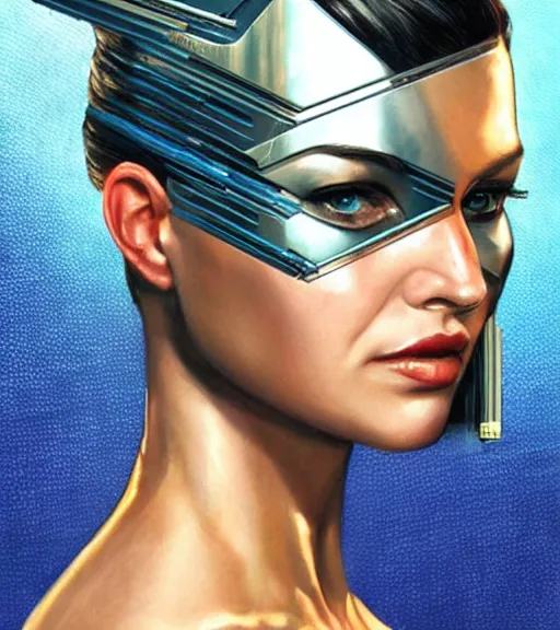 Prompt: hyper realistic photograph of female android, by MARVEL comics and Sandra Chevrier