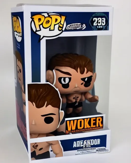 Image similar to A wrestler Funko Pop. Photographic, photography