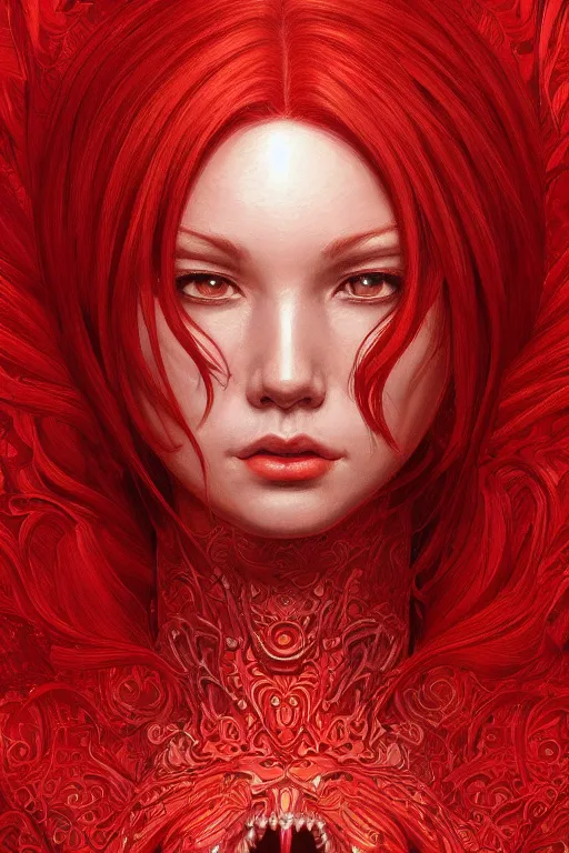 Image similar to Cute small red beast, intricate, elegant, highly detailed, centered, digital painting, artstation, concept art, smooth, sharp focus, illustration, art by artgerm and donato giancola and Joseph Christian Leyendecker, Ross Tran, WLOP