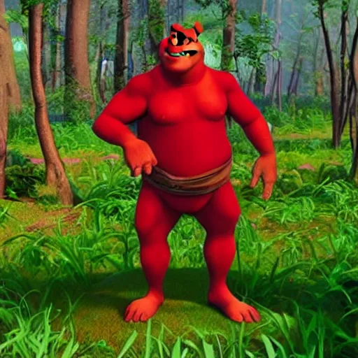 Prompt: Red Shrek