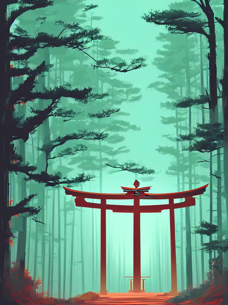 Torii, Japanese Gate, Torii Forest Background, Concept Art, Digital  Illustration, Anime, Generative AI Stock Illustration