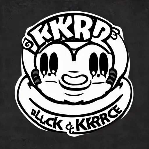 Prompt: kirby krackle, black and white only