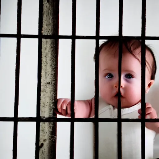 Prompt: baby inside a prison