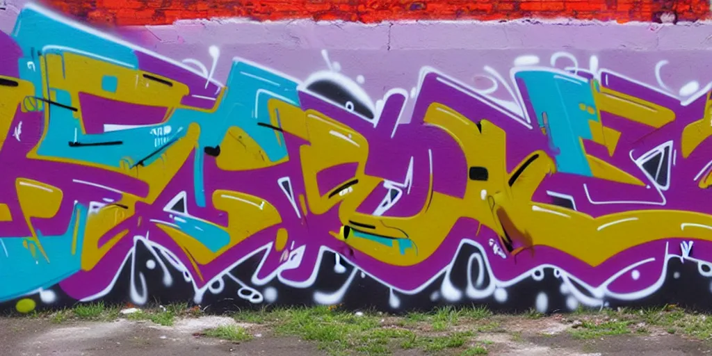 Image similar to hyperrealistic rendering, wild style graffiti