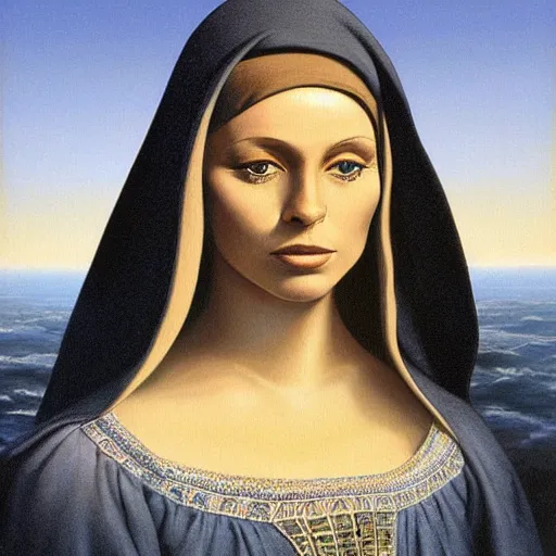 Image similar to the mona liza painted by peter elson