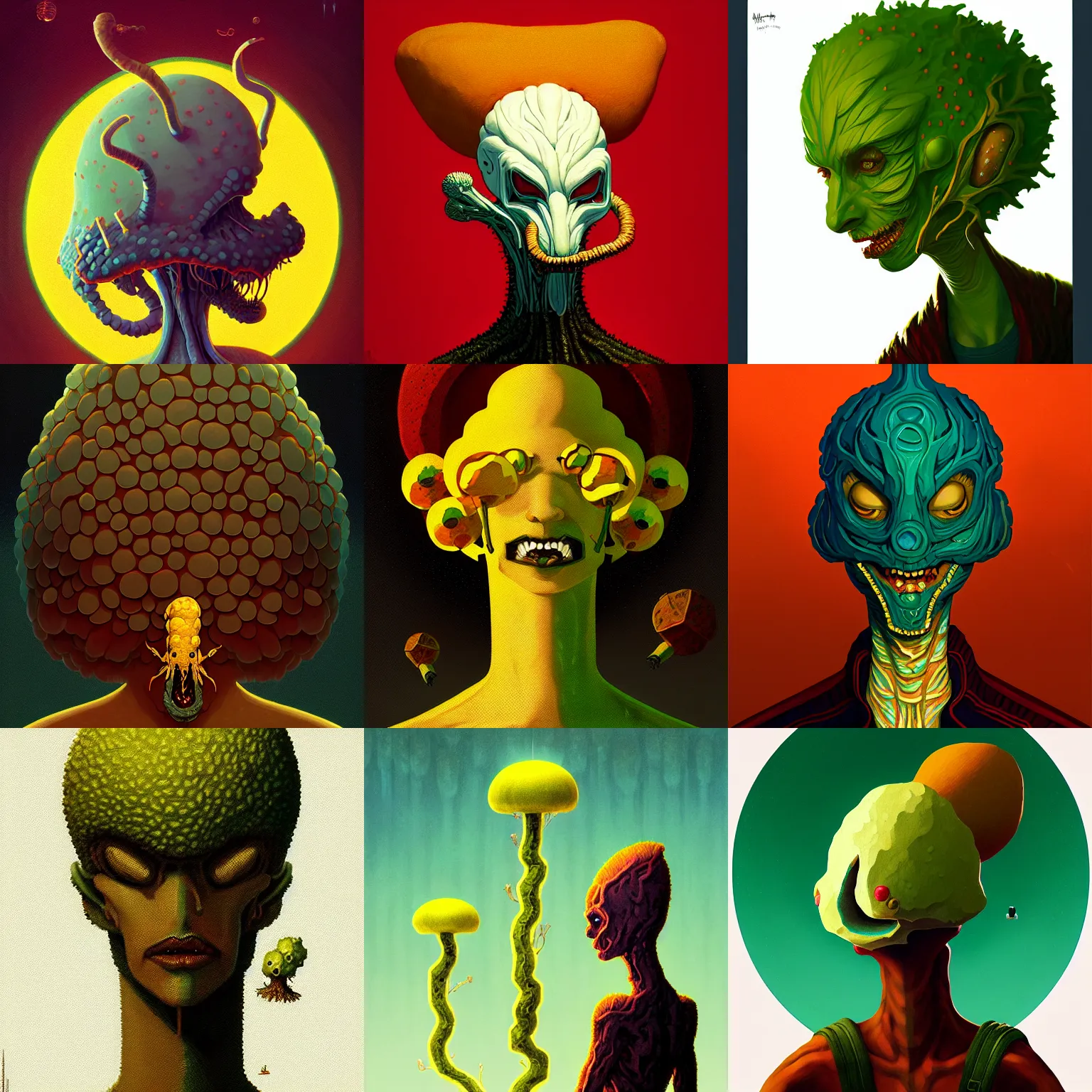 Prompt: rpg! profile! portrait hylics fungi mutant on white background, intricate, highly detailed, digital painting, artstation, concept art, smooth, sharp focus, illustration, art by norman rockwell emiliano ponzi andrey remnev yoann lossel aaron jasinski, 8 k