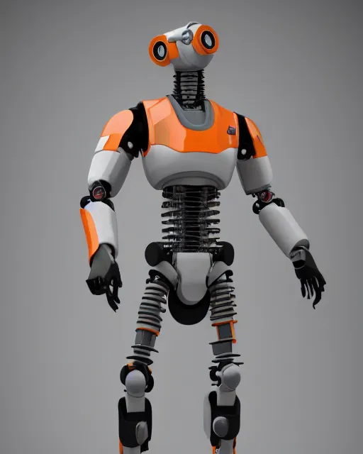 Image similar to full body 3d render of gordon freeman as a robot, studio lighting, white background, blender, trending on artstation, 8k, highly detailed