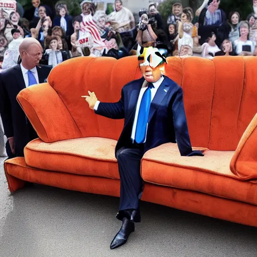 Prompt: Donald Trump as a sofa