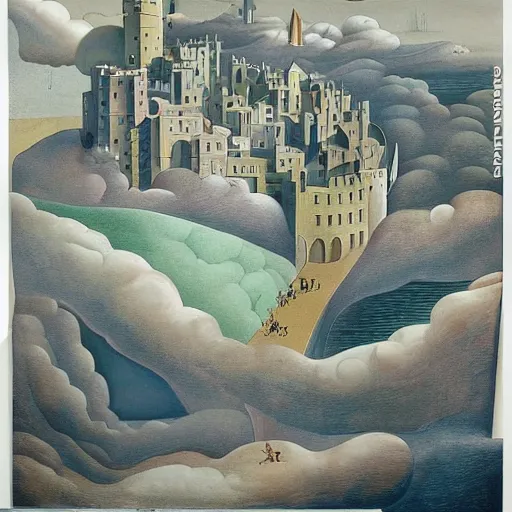 Image similar to by candido portinari riotous. a beautiful installation art of a castle in the clouds.