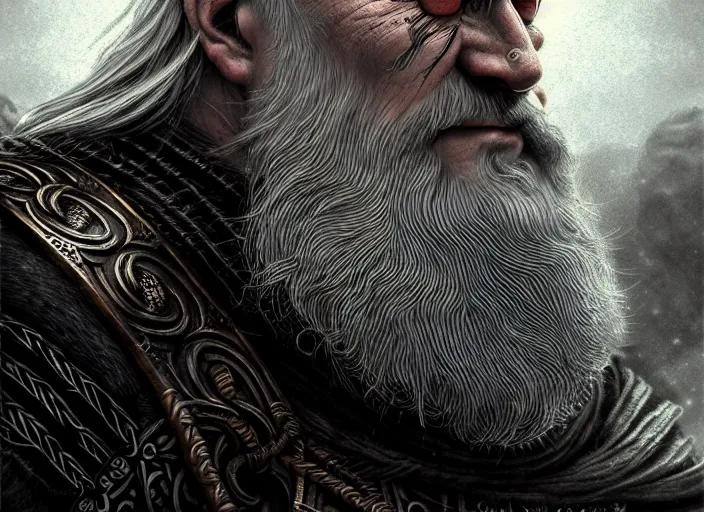 Image similar to odin, the allfather, illustration, high quality, details, intricate, atmosphere, highly detailed, matte painting, cinematic, digital painting, deviantart, realistic, photorealistic, concept art