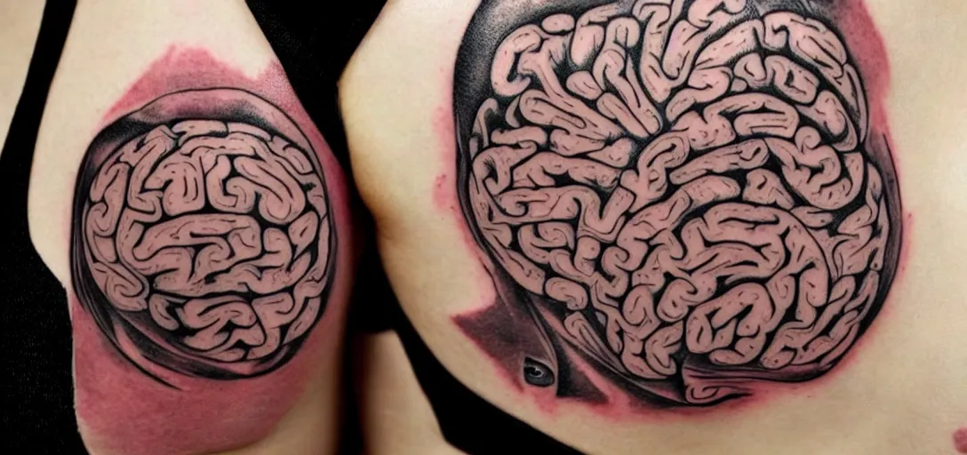 anatomical brain tattoo
