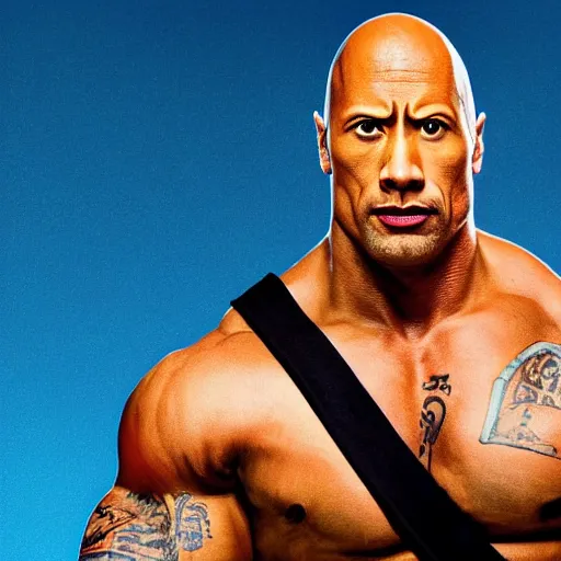 Prompt: Dwayne Johnson as a Fall Guys character, dramatic, cinematic