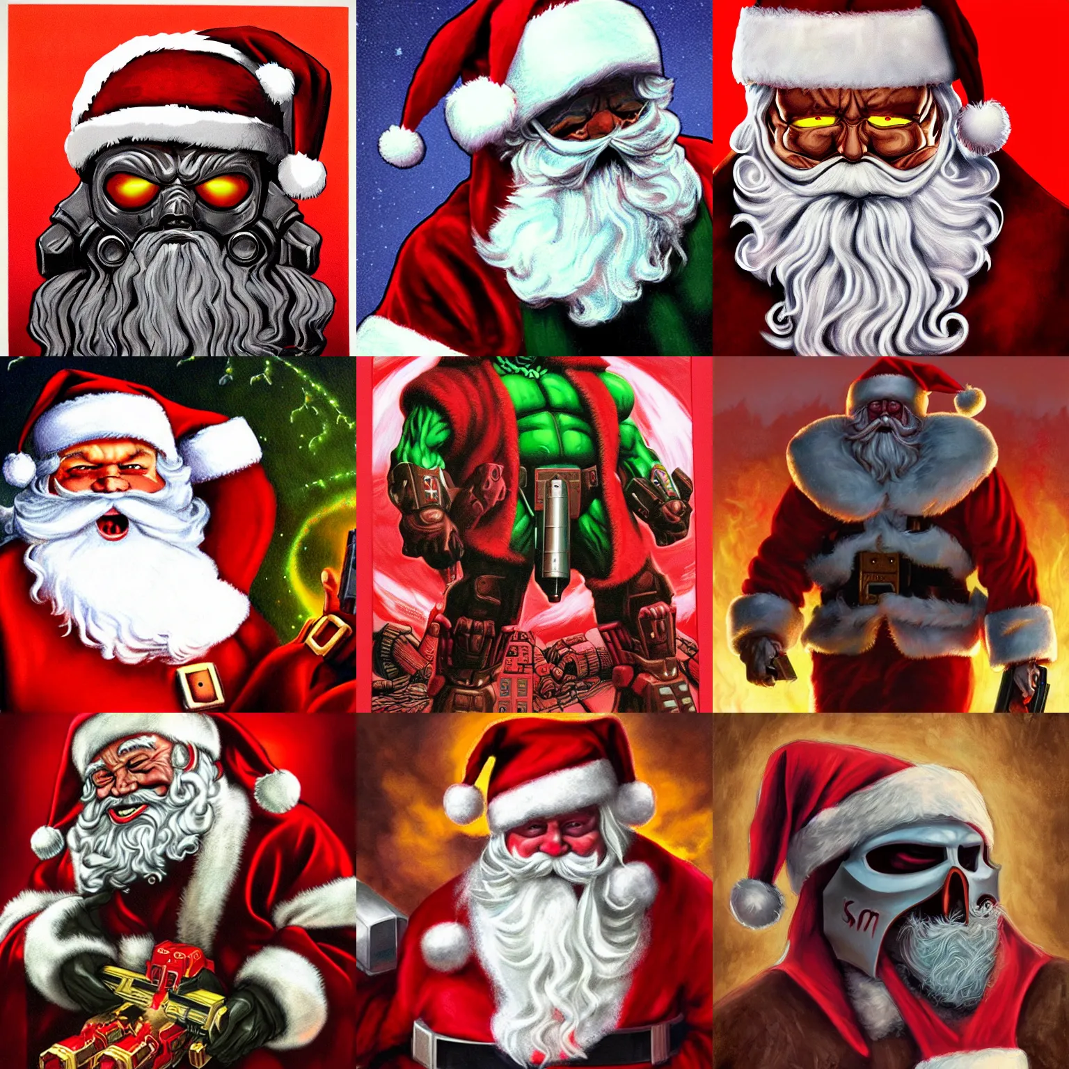 Prompt: santa, doom artwork, santa in doom