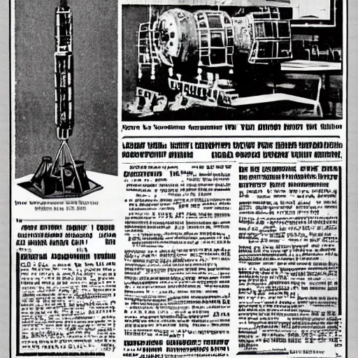 Image similar to old newspaper advertisement for asteroid mining equipment