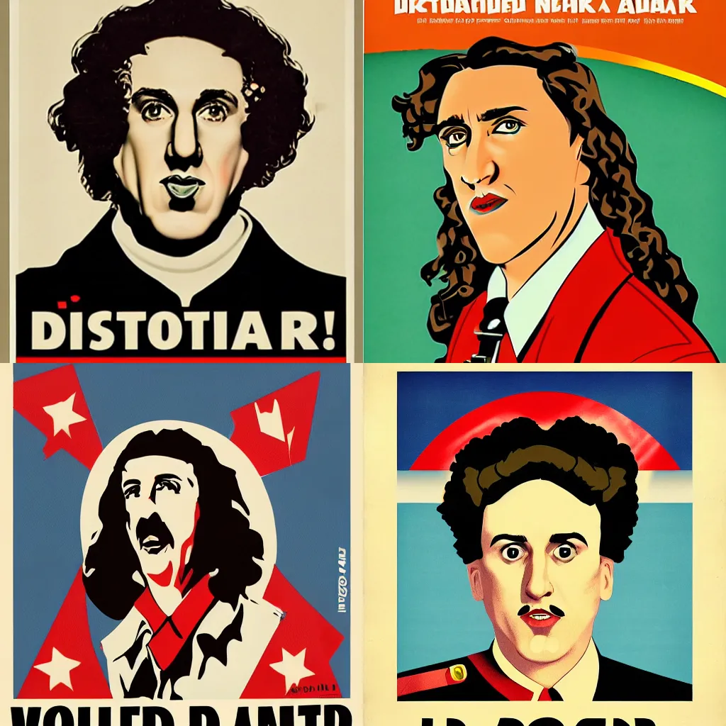 Prompt: propaganda poster for dictator Weird Al