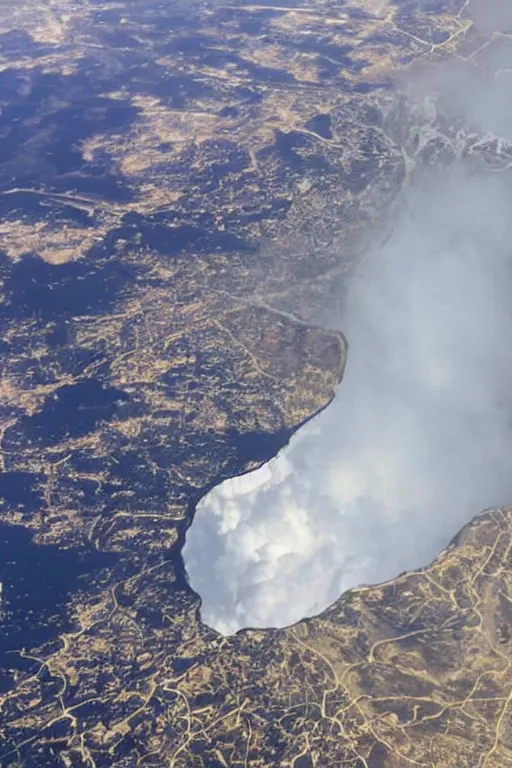 Prompt: photograph of giant crack! in! the! clouds!!!!!!!!!!!!!!!!!! above southern california city